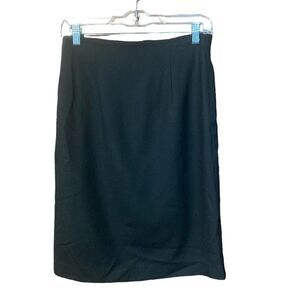 Vintage Finity 100% Wool Classic Black Pleated Pencil Skrt Women's Size 8